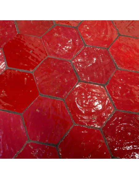 Carrelage Décoratif Emotions Hexagone Rouge 20x23 Cm