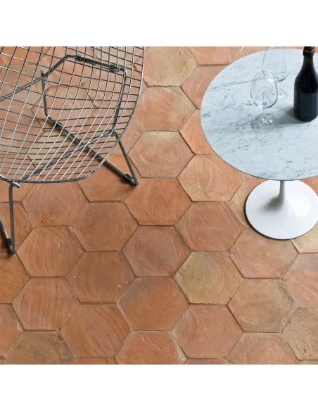 Handmade terracotta Hexagon tiles with treatment 20x23 cm