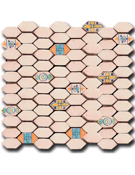 Mosaic tiles Le Miniature Losanga Bianco on mesh 29,6X28,5 cm