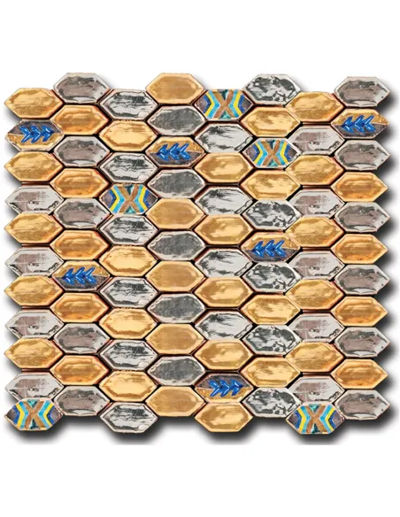 Mosaic tiles Le Miniature Losanga Preziosi on mesh 29,6X28,5 cm