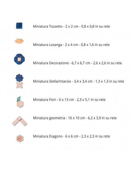 Tessere Mosaico Le Miniature Tozzetto Miele su rete