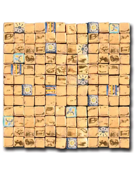 Mosaic tiles Le Miniature Tozzetto Oro on mesh 29,6X29,6 cm