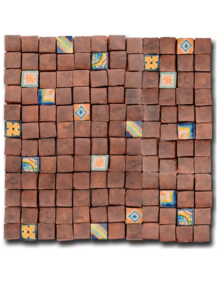 Mosaic tiles Le Miniature Tozzetto Ruggine on mesh 29,6X29,6 cm