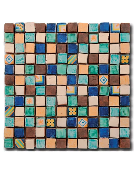 Carrelage Mosaïque Le Miniature Tozzetto Policromo su rete 29,6X29,6 cm