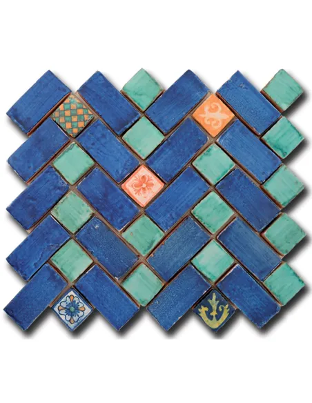 Carrelage Mosaïque Le Miniature Geometria 3 su rete 27,5X32,5 cm