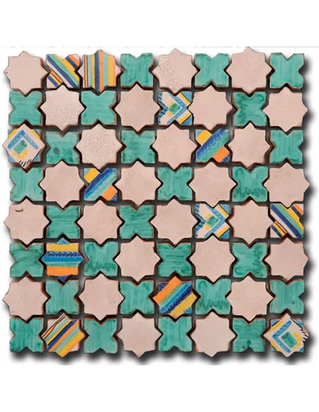 Mosaic tiles Le Miniature Stella/intarsio 1 on mesh 30,5X30,5 cm