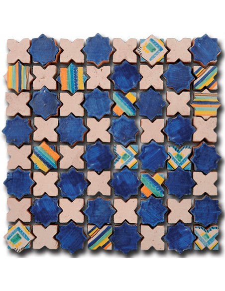 Mosaic tiles Le Miniature Stella/intarsio 2 on mesh 30,5X30,5 cm