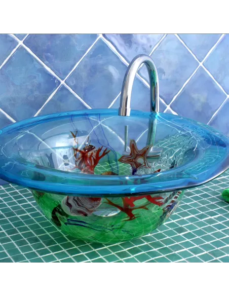 Handmade bathroom sink Mare Di Sardegna Maestri Vetrai