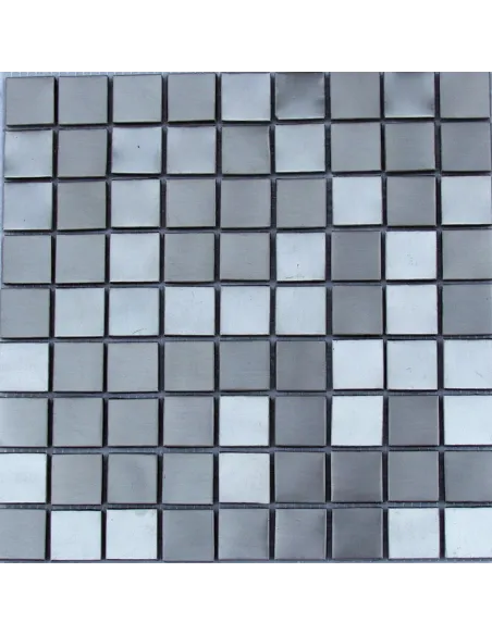 Metal mosaic tiles Alpacca satinato 3x3 cm