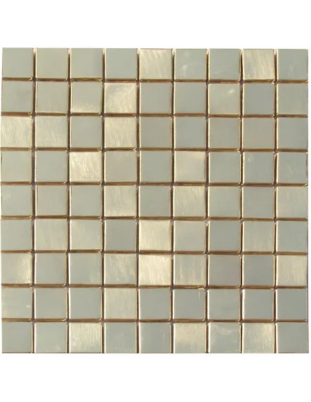 Metall-Mosaikfliese Ottone satinato 3x3 cm auf Netz