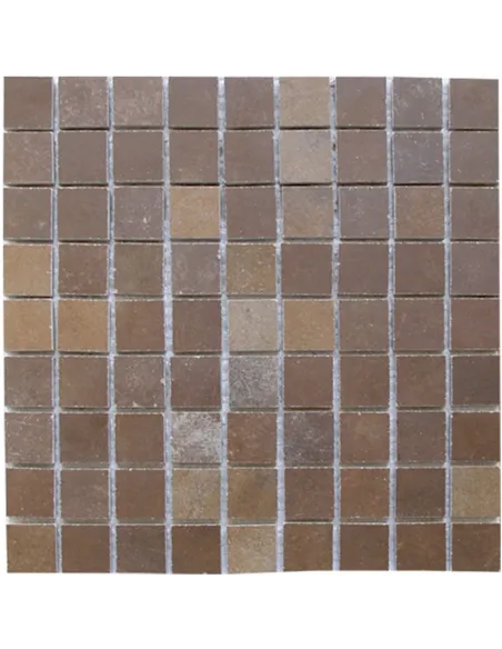 Carrelage Mosaïque Marron Bruciato 3x3 cm sur trame 30x30 cm