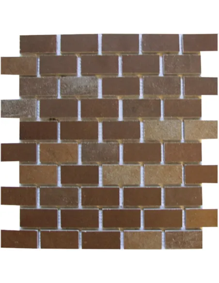 Mosaic tiles Marron Bruciato 2,5x5,2 cm su Rete 30x30 cm