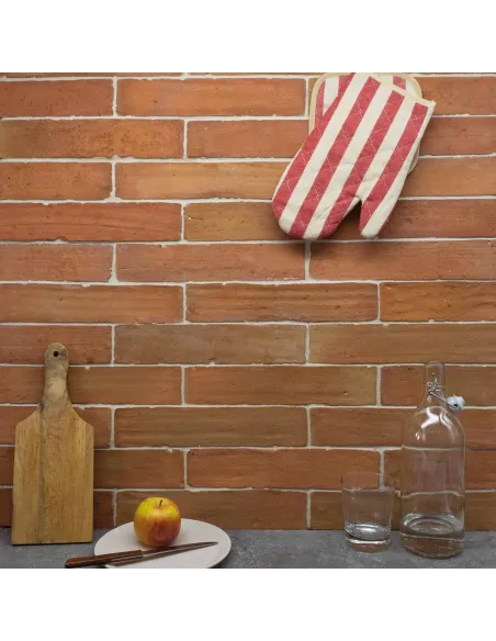 Handmade terracotta tiles with treatment 6x30 cm