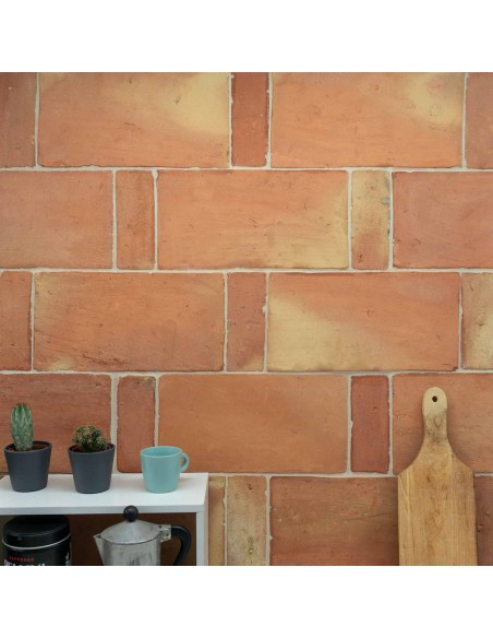 Handmade terracotta tiles with treatment 6x15 cm