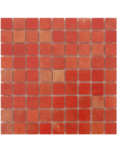 Carrelage Mosaïque Rouge 3x3 cm sur trame 30x30 cm