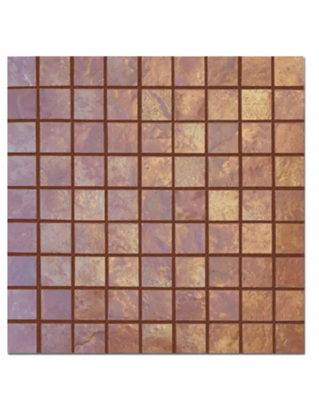 Piastrella mosaico oro rosa 3x3 cm su rete