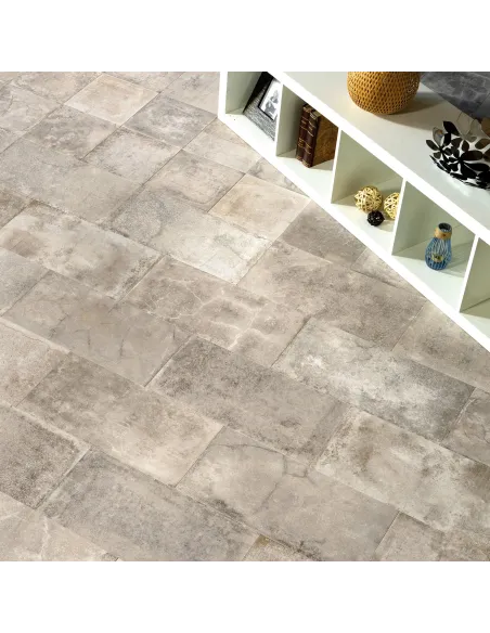 Beige antique cement effect stoneware Open Horizon 30x60 cm