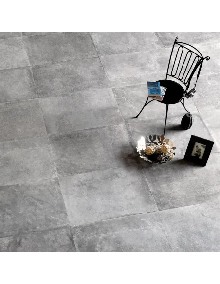 Gres porcellanato effetto cemento antico grigio 60x90 cm