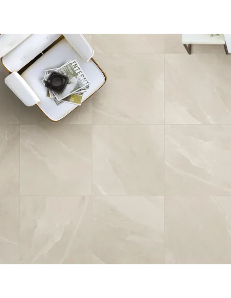 Stone effect tiles P Lime sabbia 80x80 cm